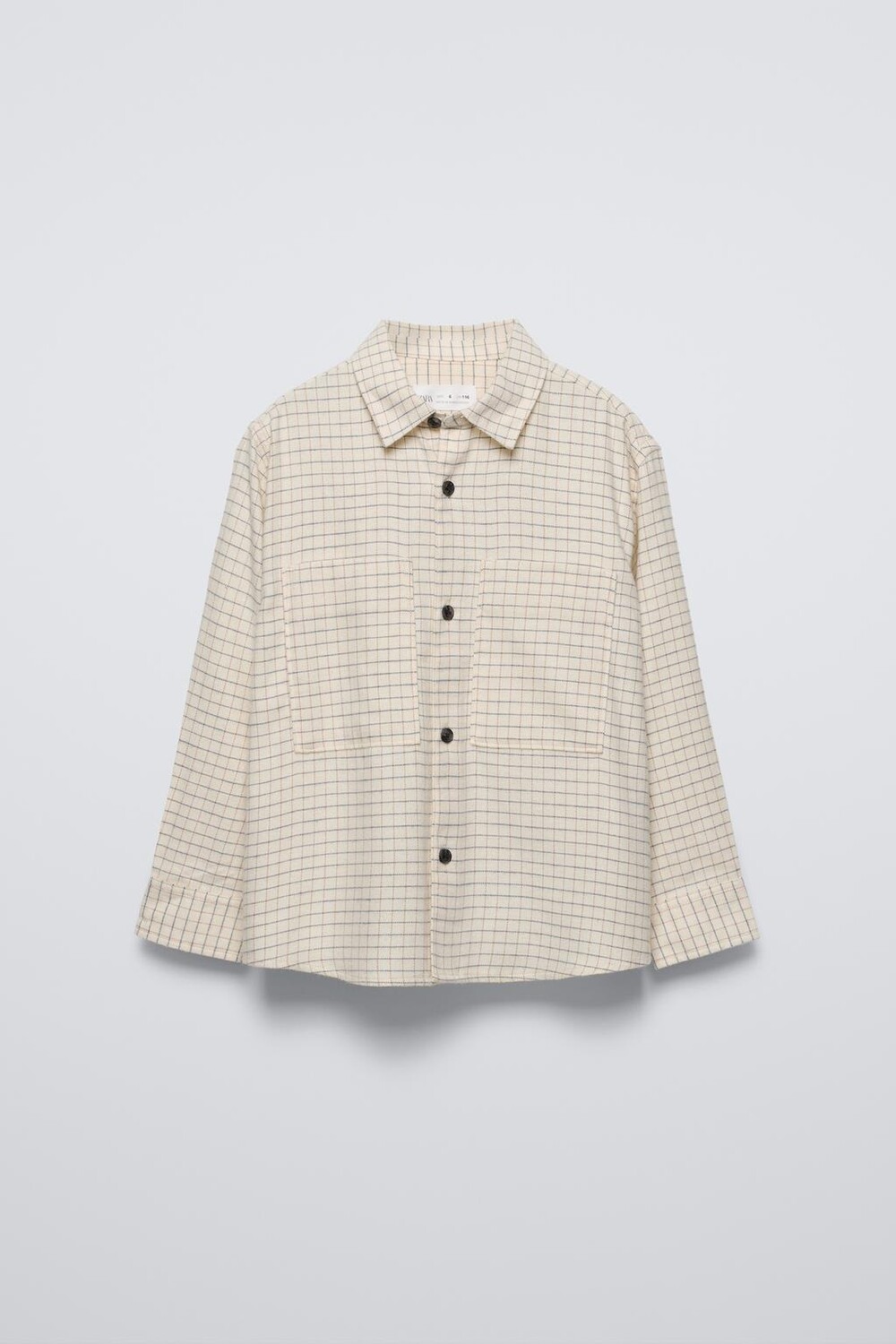 

Теплая клетчатая рубашка ZARA, экрю