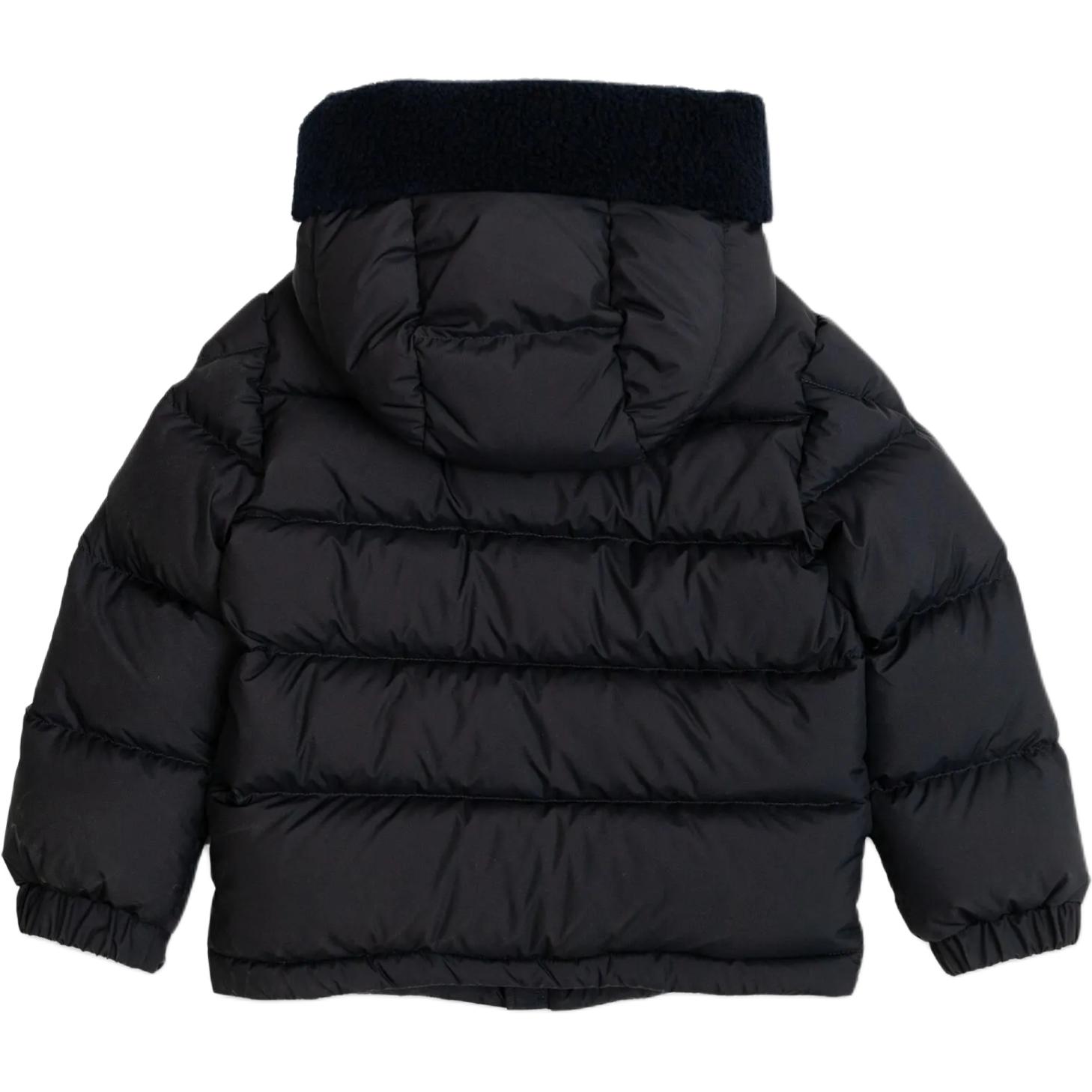 Детская пуховая куртка с капюшоном Moncler, marine синий — фото 2