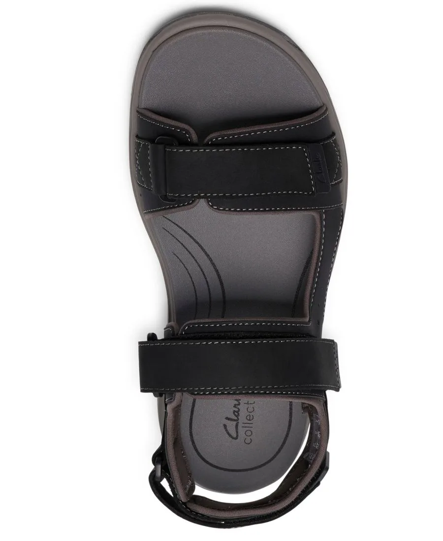 Мужские сандалии Guideview Trek из коллекции Clarks, черный leather — фото 4