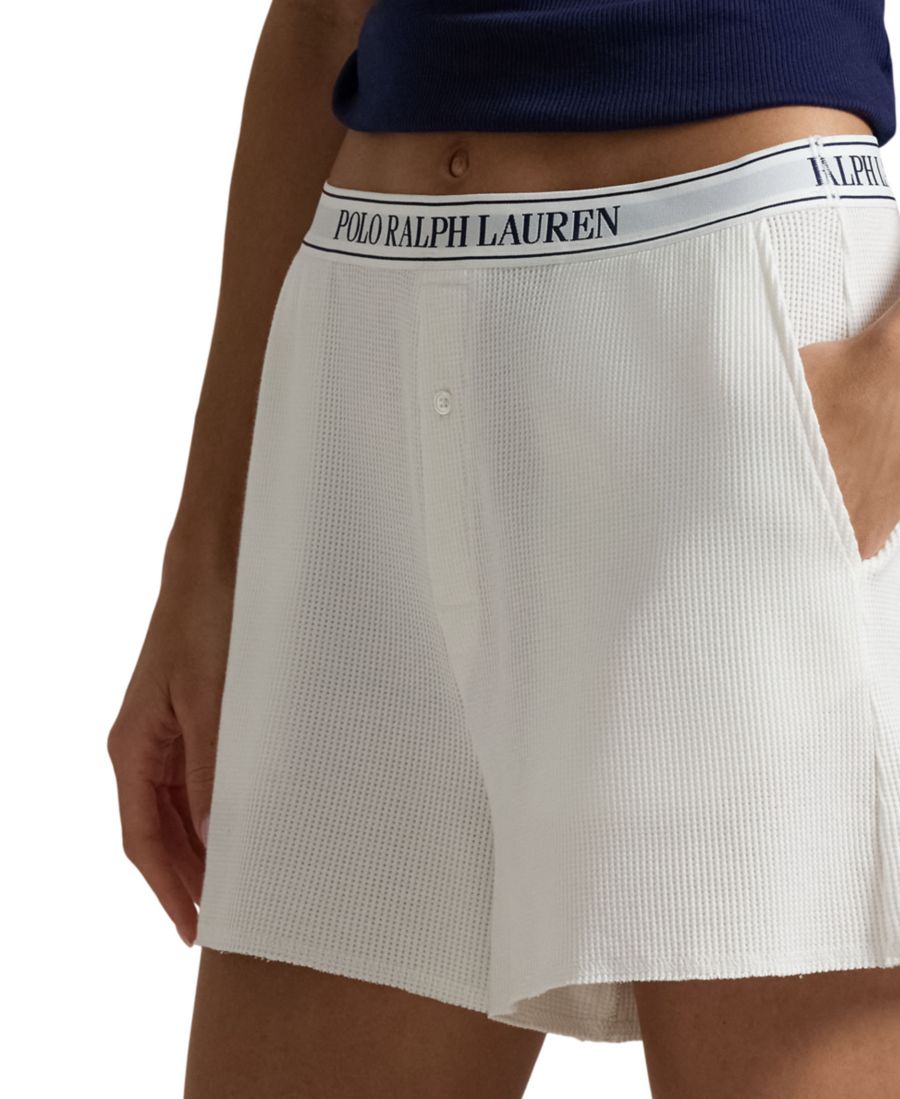 Женские боксерские шорты с вафельной текстурой Polo Ralph Lauren, White — фото 3