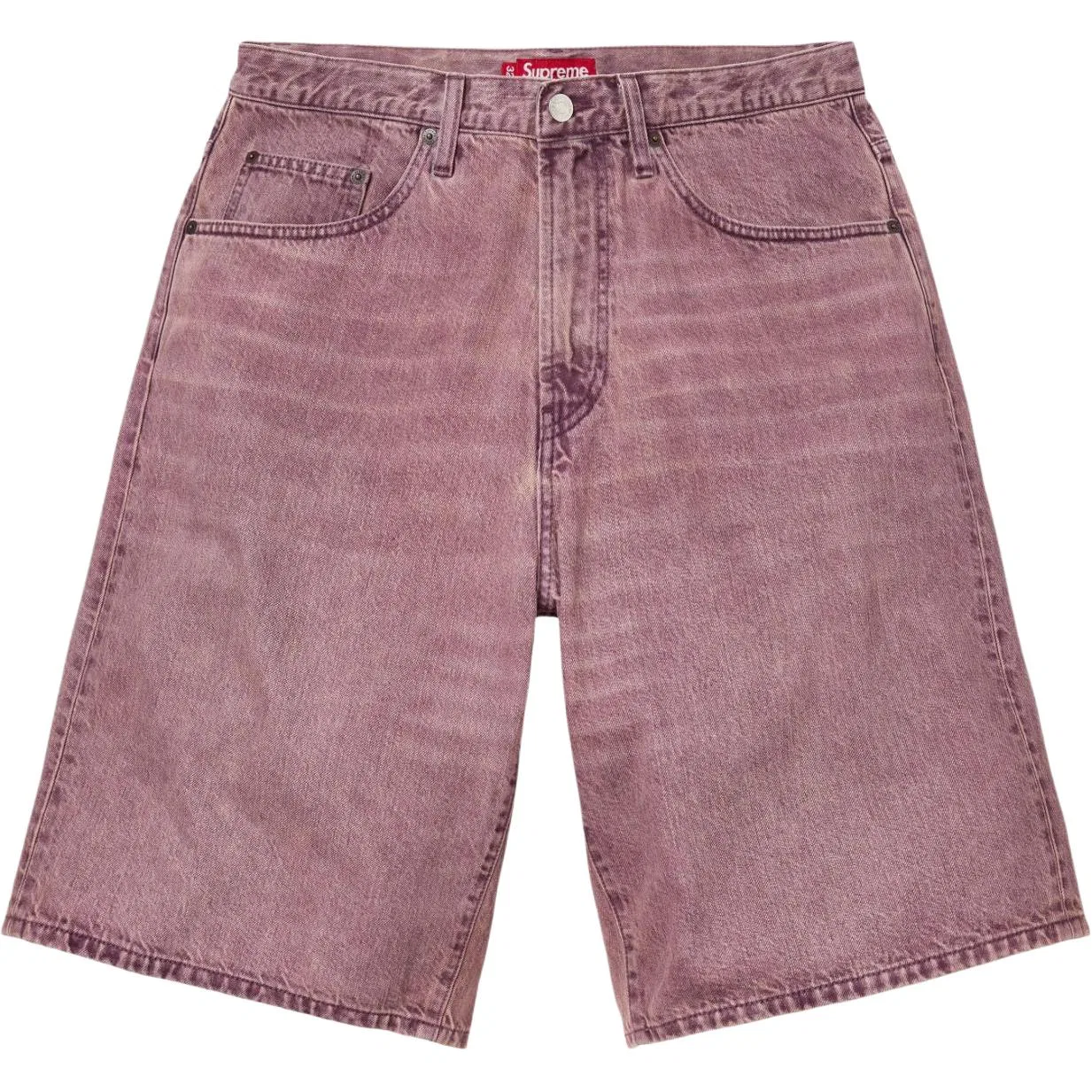 Шорты джинсовые свободные Supreme SS26 Week11 Washed Red