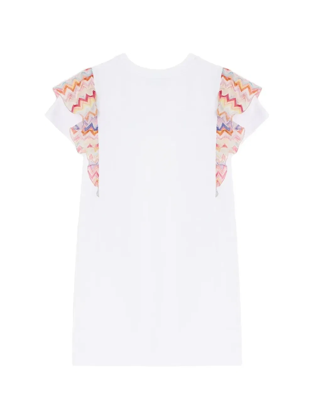 Платье с зигзагообразным принтом и рюшами Missoni Kids, белый — фото 2