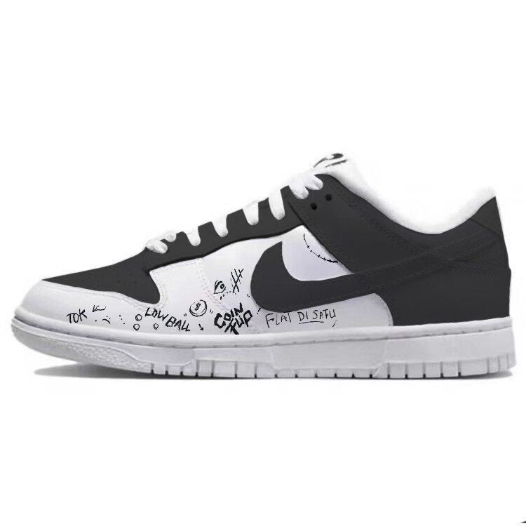 

Кроссовки Nike Dunk Skateboarding Shoes Women's Low-top White/black, черный/белый