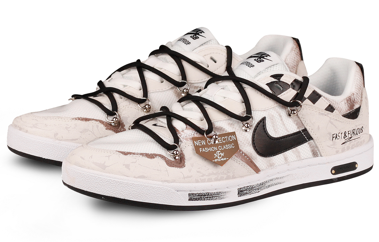 Nike SB Alleyoop Антискользящие Износостойкие Низкие Кроссовки для Скейтбординга Мужские Бежево-Желтые — фото 4