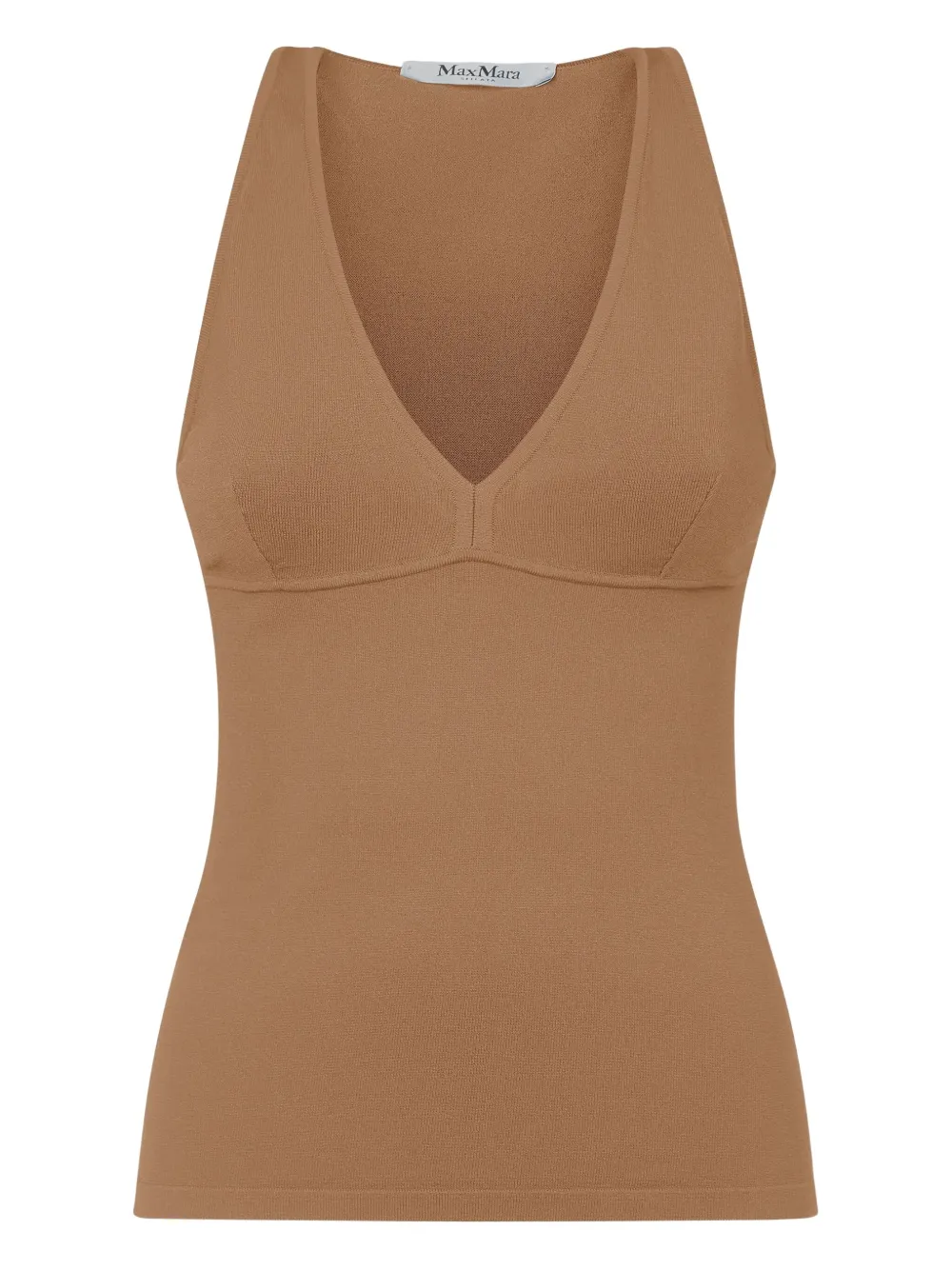 

Топ с глубоким вырезом MAX MARA, коричневый