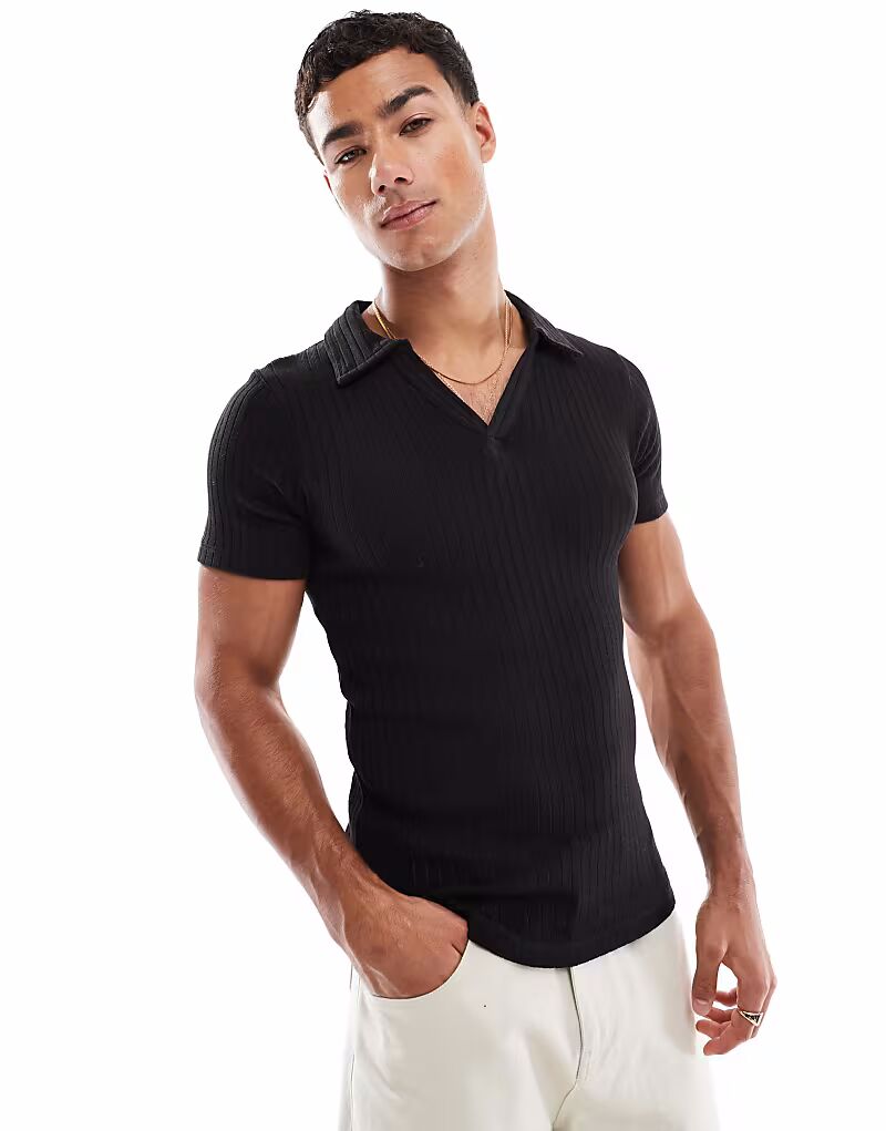 

Поло Muscle Fit черного цвета Jack & Jones