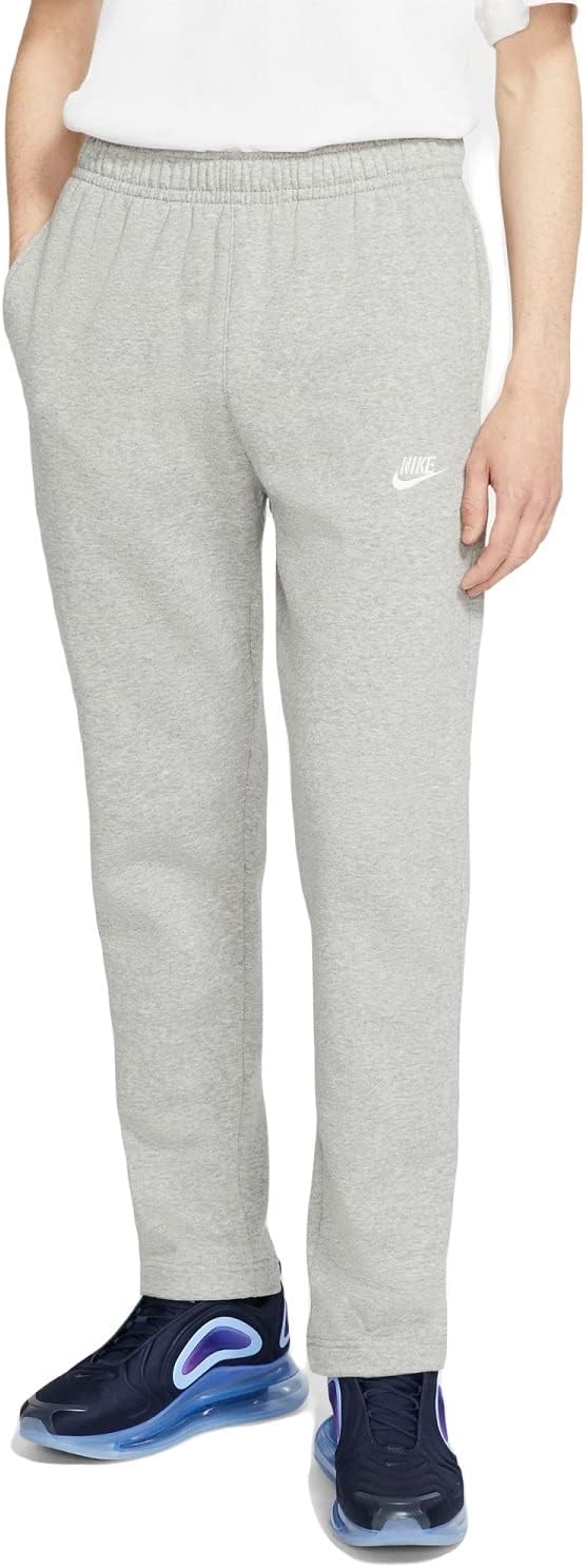 

Брюки Nike Mens NSW Club с открытым краем, Dark Grey Heather/Mattelic Silver/White