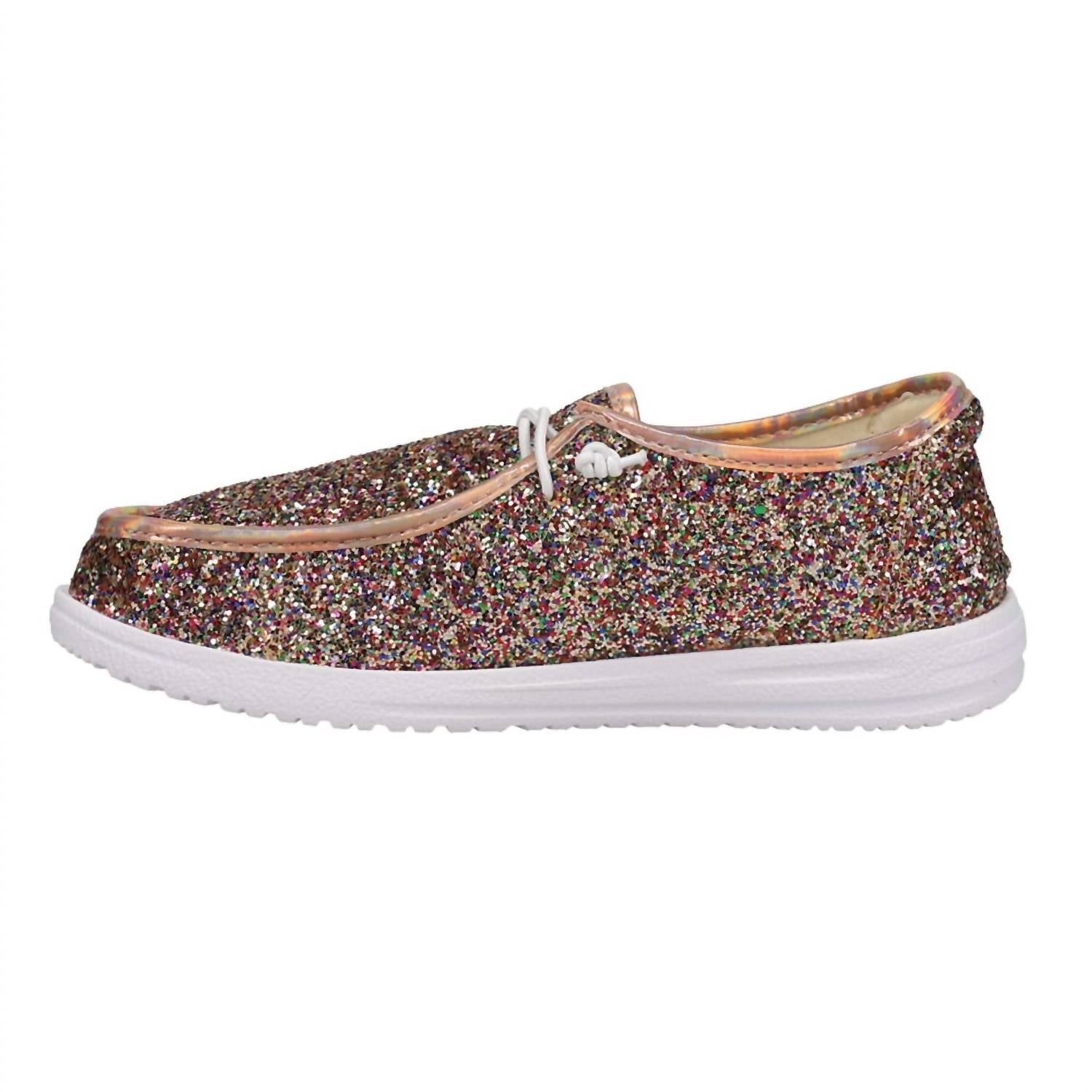Женские повседневные туфли-каяки с розовым золотом и блестками Corkys Footwear — фото 4