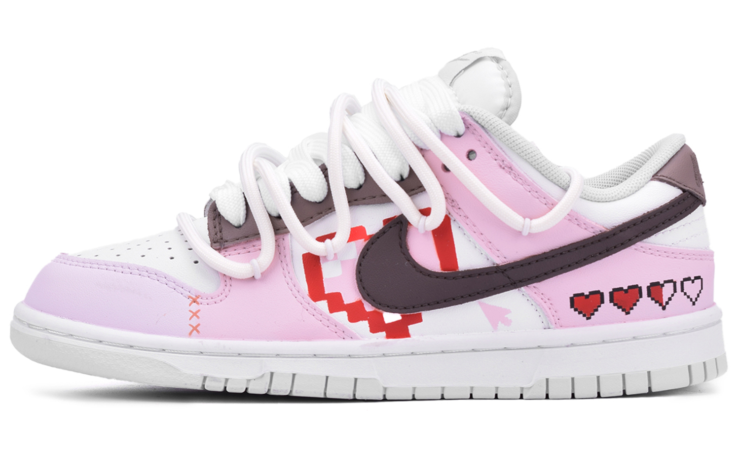 

Кроссовки Nike Dunk Skateboarding Shoes Unisex Low-top Pink/red/black, розовый