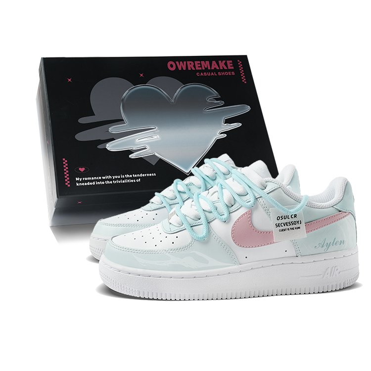 

Детские кроссовки для скейтбординга Air Force 1 Low Top для подростков Nike, зеленый/розовый