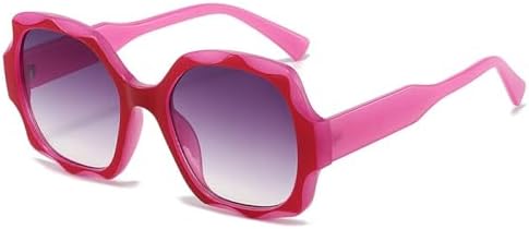 

Большие квадратные солнцезащитные очки для женщин, модные солнцезащитные очки конфетных цветов, популярные женские очки с защитой от УФ-излучения UV400, унисекс MTZJH, Purple-gray