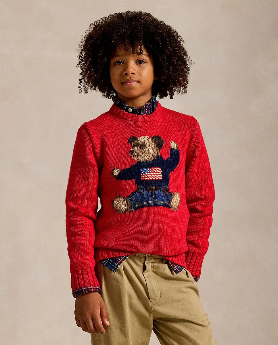 

Свитер для мальчика с Polo Bear красного цвета Polo Ralph Lauren, красный