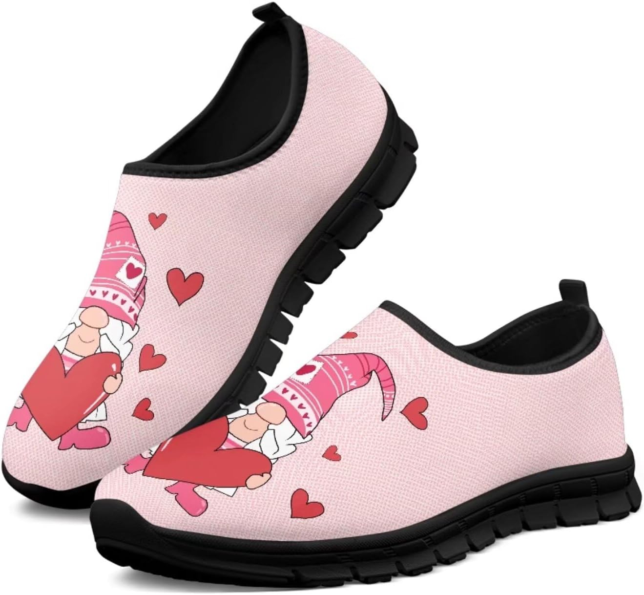 

Мокасины с узором в виде сердечек, розовые, слипоны для мужчин и женщин, повседневная обувь, кроссовки для бега, противоскользящая модная обувь Hsaiyjsp