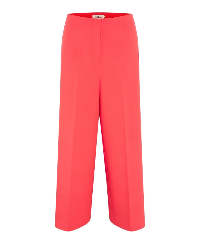 

Укороченные брюки с широкими штанинами, ярко-коралловый цвет Soaked In Luxury, красный