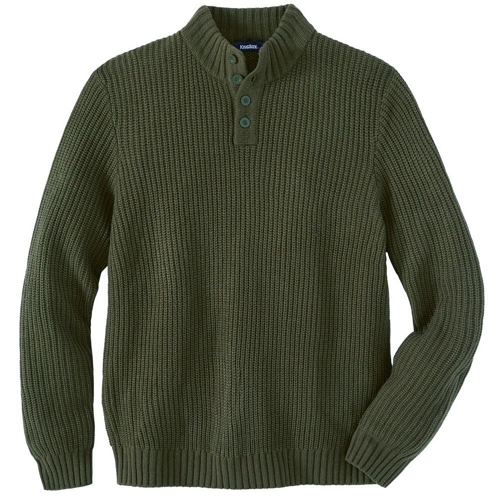 

Мужской свитер Kingsize для больших и высоких моделей Henley Shaker KingSize, цвет Olive