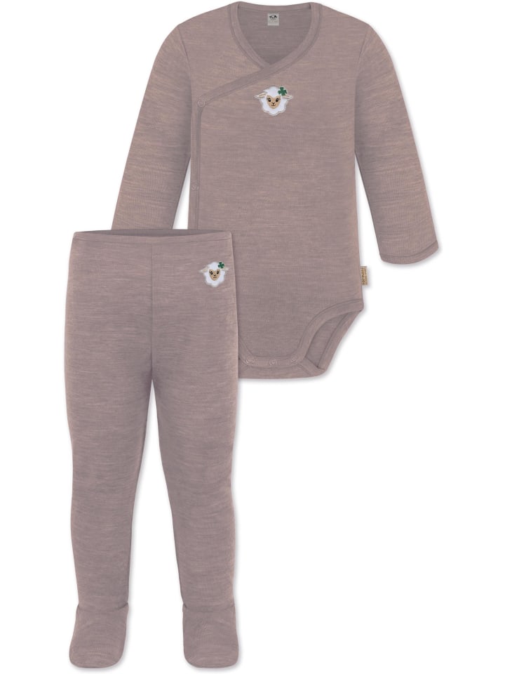 

Normani Outdoor Sports Детский боди с длинными рукавами из мериносовой шерсти и штанишки из мериносовой шерсти розового цвета