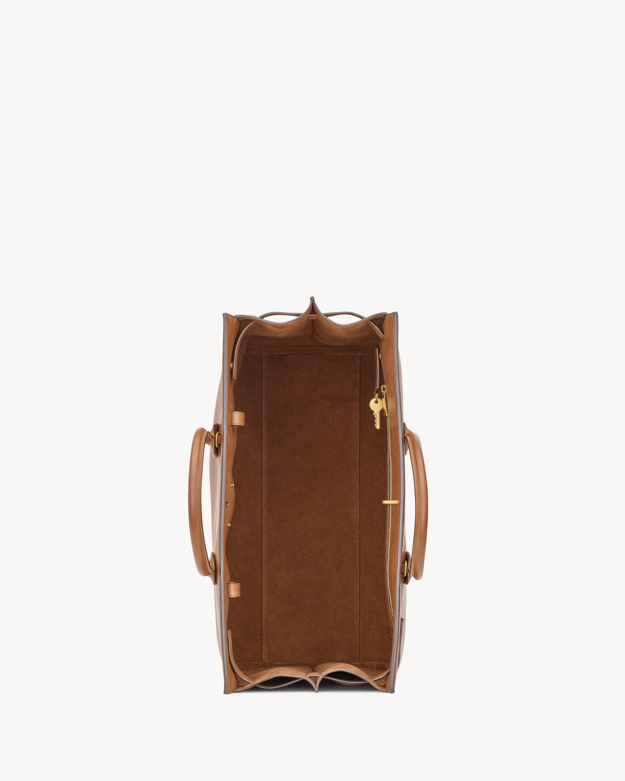 SAC DE JOUR большого размера из кожи SAINT LAURENT, коричневый — фото 4