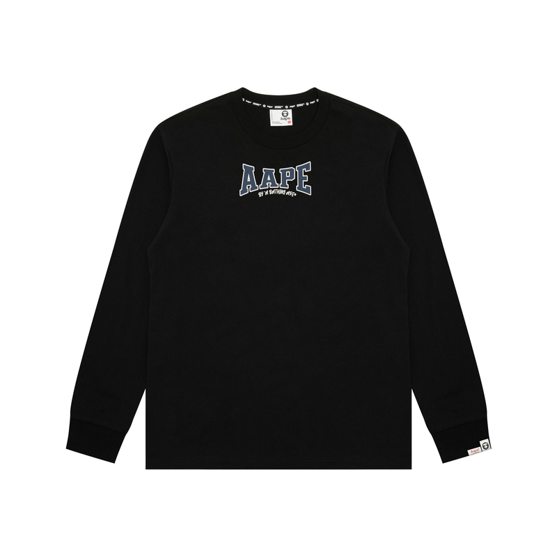 

Футболка с длинным рукавом с принтом логотипа A Bathing APE Aape, черный