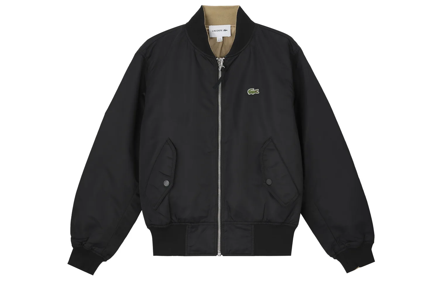 LACOSTE Бейсбольная куртка мужская цвета хаки и черного