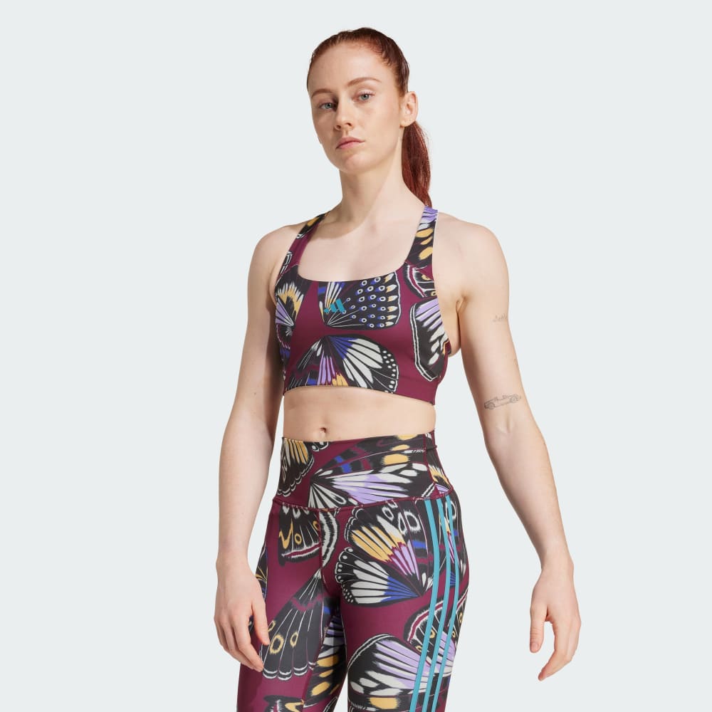 

Спортивный бюстгальтер Adidas x FARM Medium Support Bra, цвет Multicolor/Amazon Red/Energy Ink