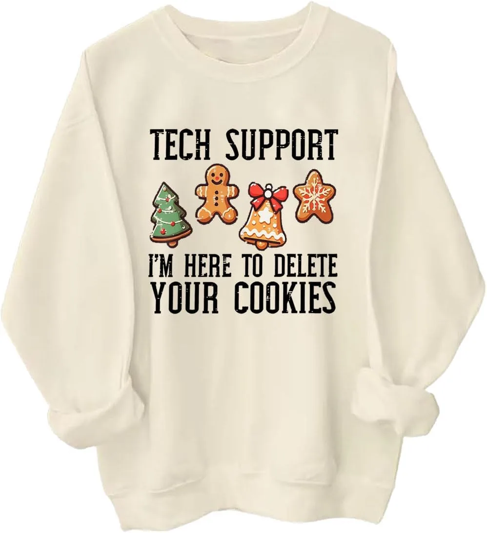 

Толстовка Tech Support с новогодним принтом "I Am Here to Delete Cookies" LNDOCAI