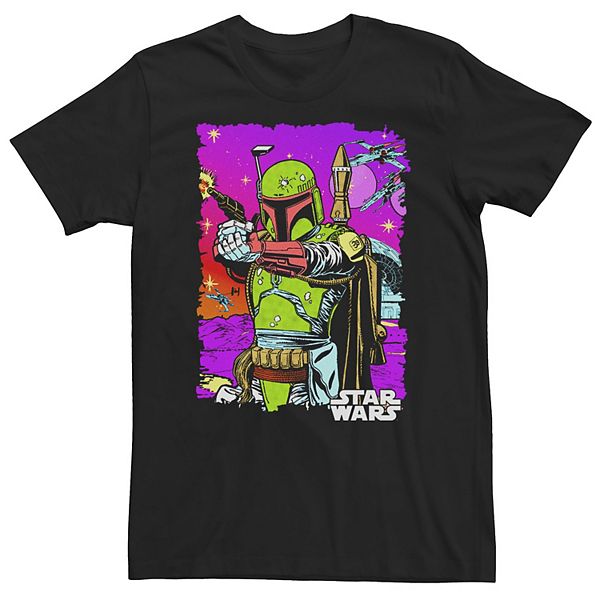 

Футболка Big & tall Star Wars Boba Fett с ярким неоновым комикс-принтом Licensed Character