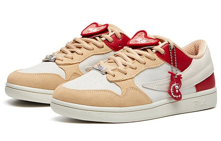 Кеды (WMNS) Fila Fusion Shoes 'Cream Red Pink', бежевый — фото 3