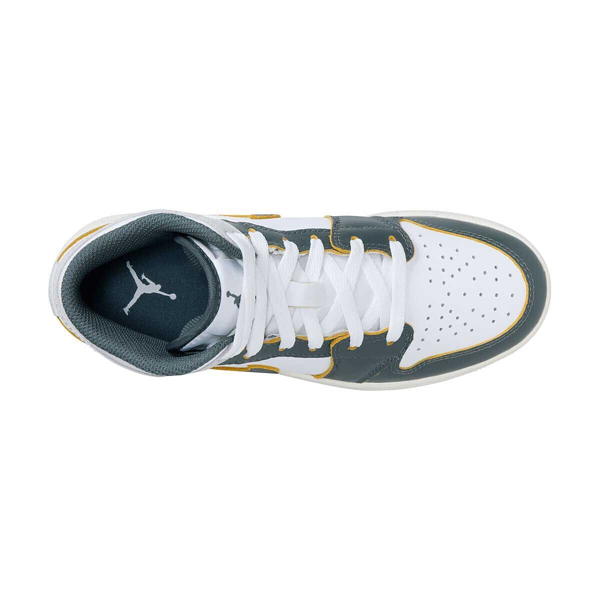 Кроссовки Air Jordan 1 Mid SE GS, цвет White/Oxidized Green-Sail-Neutral Grey — фото 4