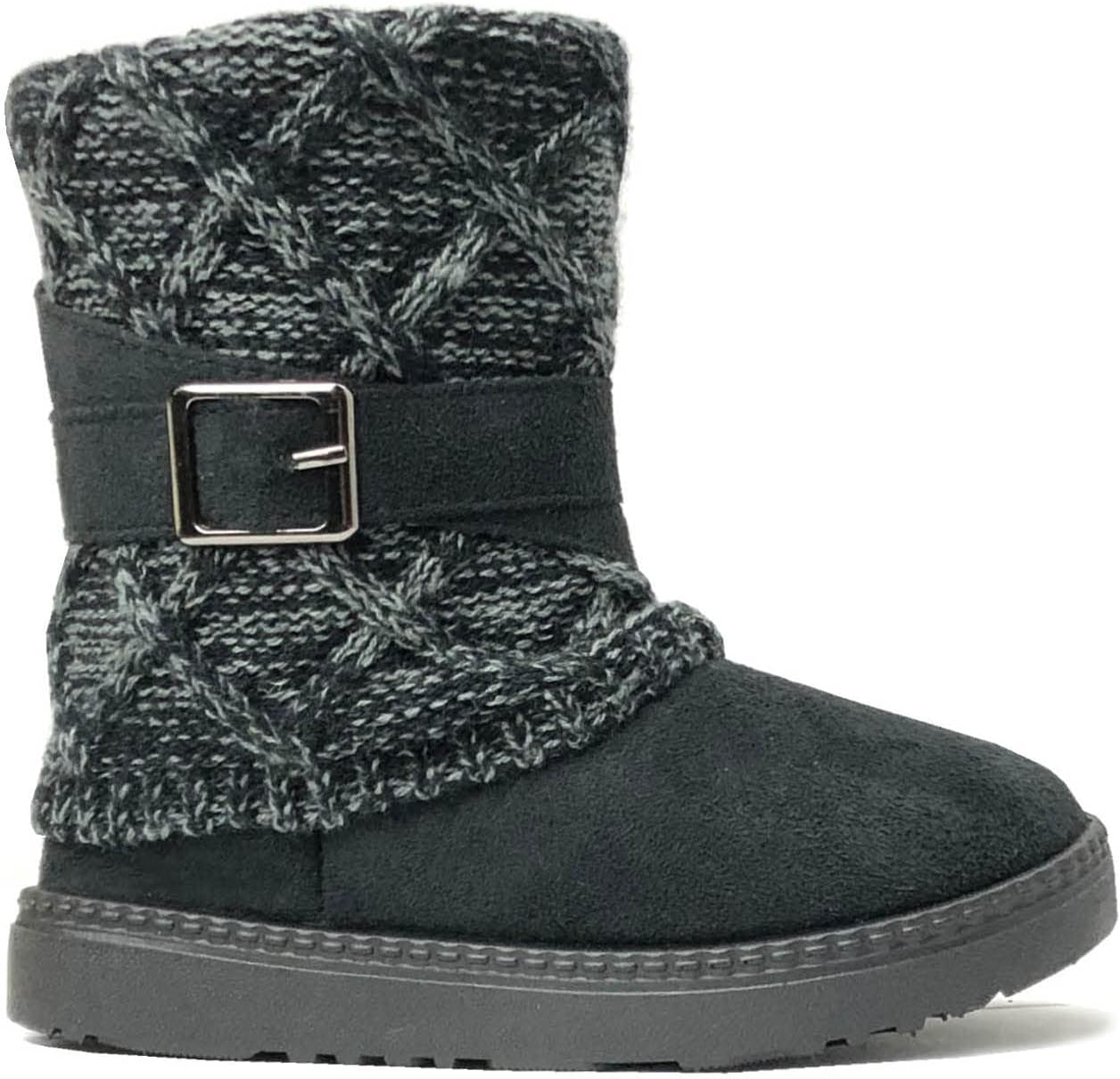 

Детские ботинки REDVOLUTION для девочек, малышей, с милыми 2 пуговицами || Замшевые вязаные туфли с искусственным мехом и стразами