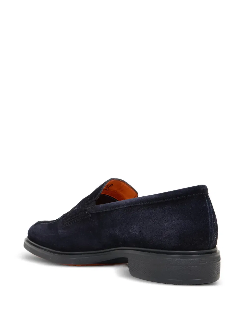Лоферы на массивном каблуке из замши Santoni, синий — фото 3