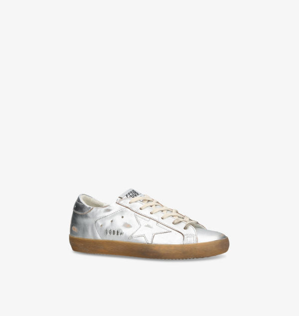 Низкие кроссовки Superstar 70100 из металлизированной кожи Golden Goose, серебряный — фото 3