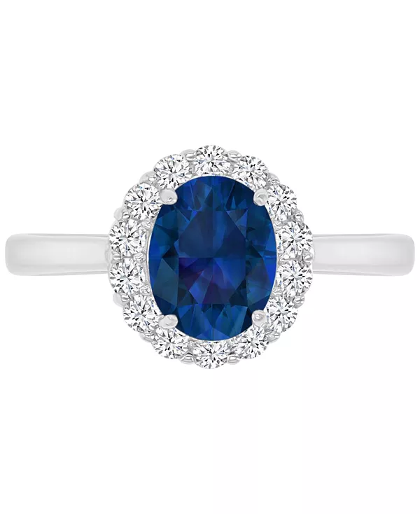 

Кольцо с овальным венцом из красного и белого кубического циркония из стерлингового серебра Macy'S, sapphire