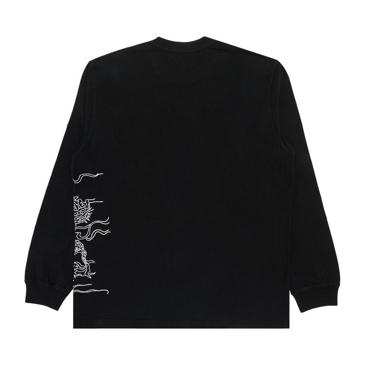 Топ Supreme Dragon Embroidered Long-Sleeve Top, Black — фото 2