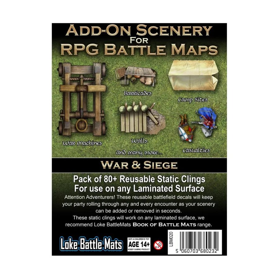 

Дополнительные декорации для боевых карт ролевых игр — War & Siege, Battle Mats & Scenery (Loke)