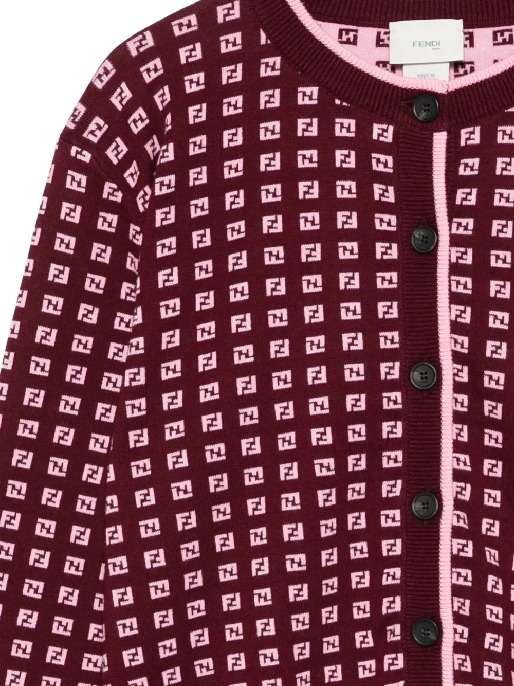 Кардиган с узором Fff Fendi Kids, красный — фото 3