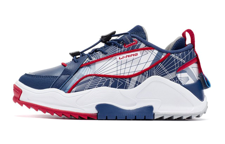 

LINING YOUNG LiNing Shock Absorbers противоскользящие износостойкие низкие детские беговые кроссовки сине-белые подростковые