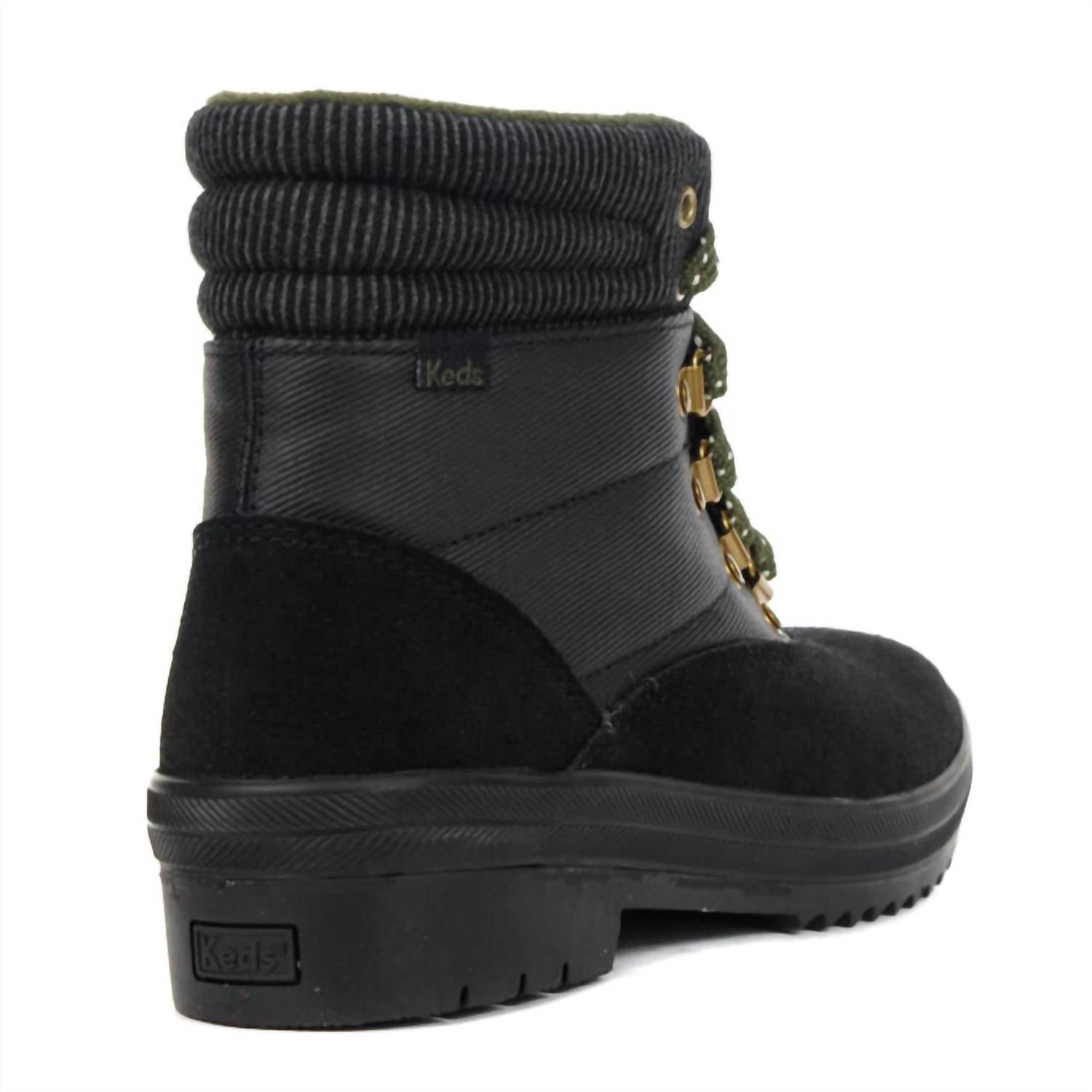 Женские кемповые ботинки Splash Twill из смесовой замши в черном цвете Keds — фото 3