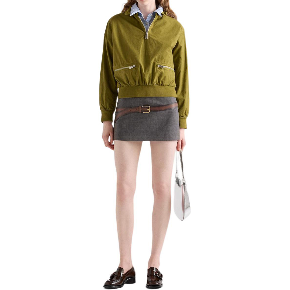 Коллекция SS25 Весна-Лето Женская одежда Повседневные короткие юбки Women's Gray PRADA, серый — фото 3