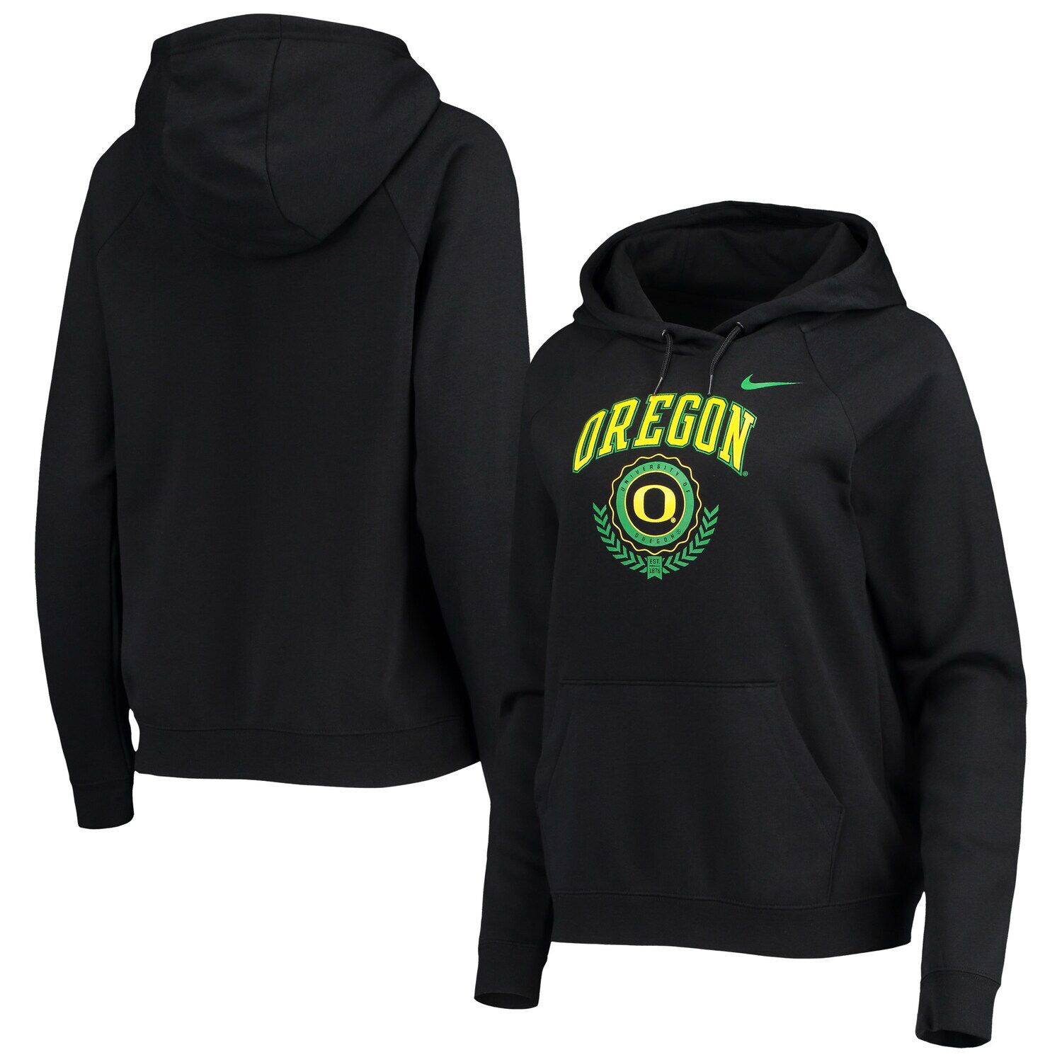 

Женский флисовый пуловер с капюшоном Nike Black Oregon Ducks Varsity Tri-Blend реглан Nike