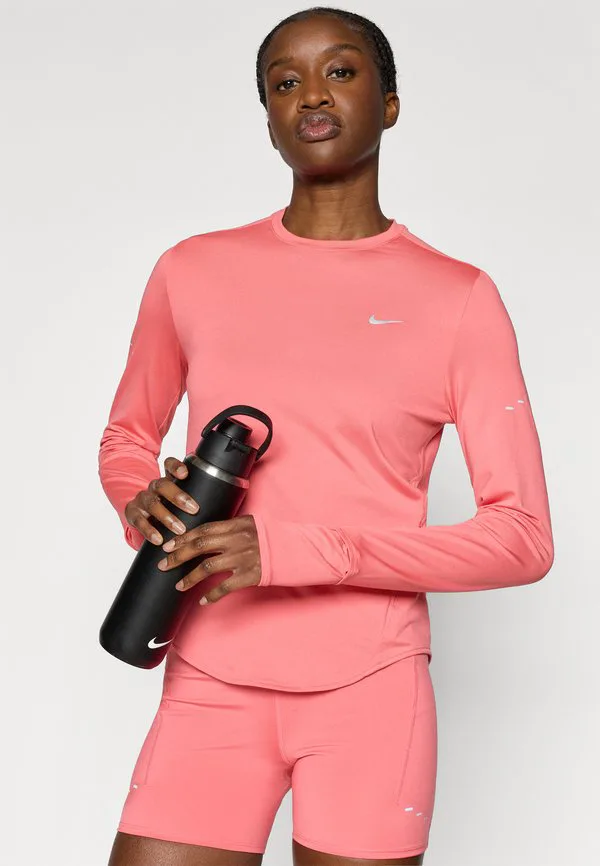 Блестящая блузка с длинными рукавами Nike Performance, Sea Coral/Reflective Silver-Coloured — фото 4