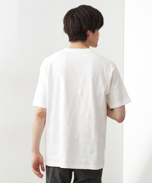 

THE SHOP TK Футболка с короткими рукавами, жаккардовая ткань с узором, THE SHOP TK, черный