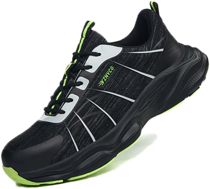 

Рабочие кроссовки Hogent со стальным носком для мужчин и женщин, с композитным носком, неразрушимые, защитные, теннисные, легкие, дышащие, с защитой от проколов, с воздушной подушкой, эргономичным дизайном, черный