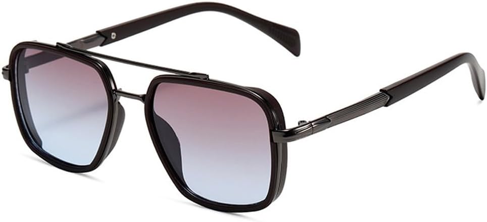 

Двойные женские солнцезащитные очки класса люкс в стиле ретро с градиентным переходом, защита от УФ-излучения UV400; мужские панк-очки для активного отдыха HVTVTLA, Coffee Gun Tea Blue