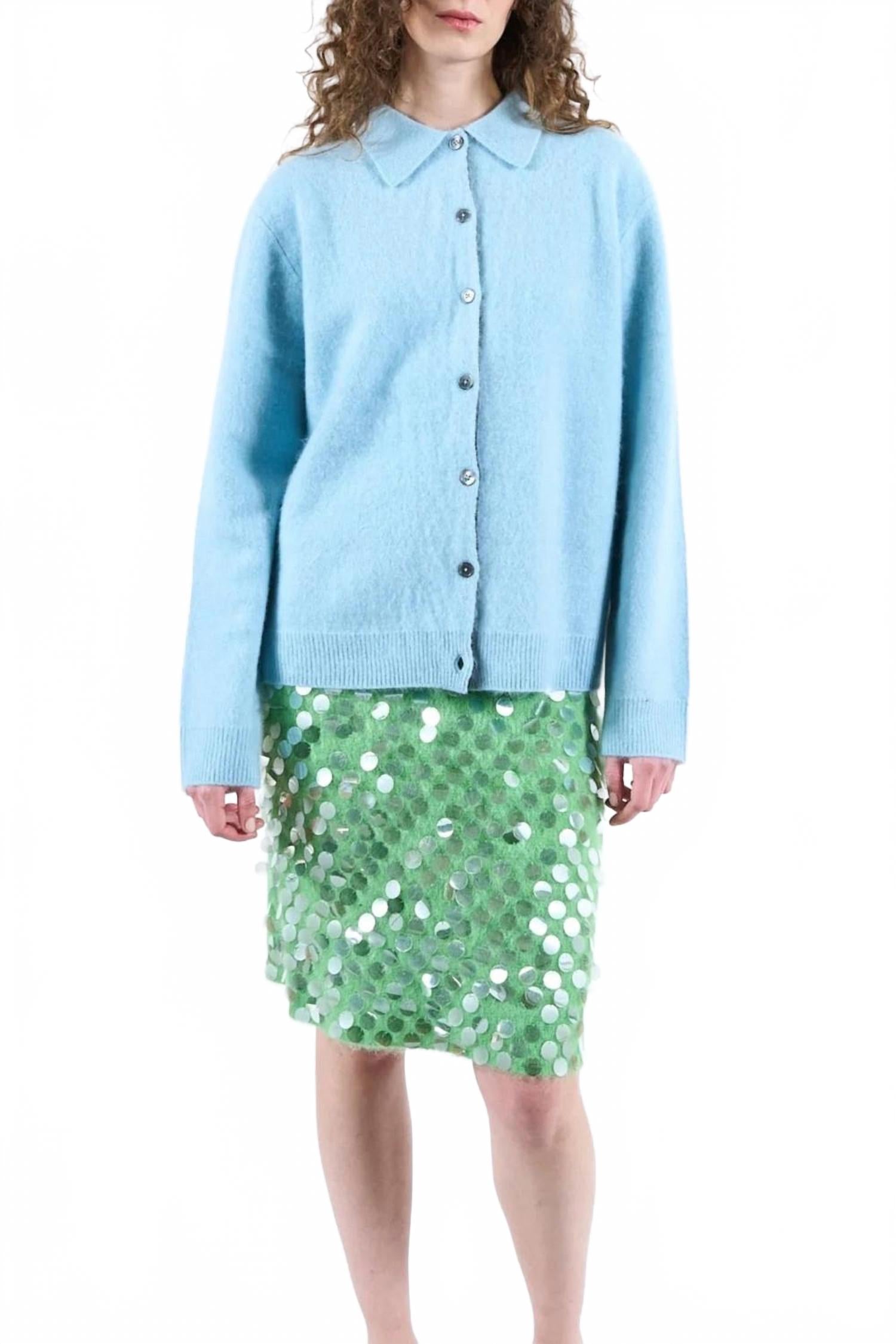 

Zankov Свитер Andrew Button Down из мериносовой шерсти и кашемира цвета "Хотенсия"