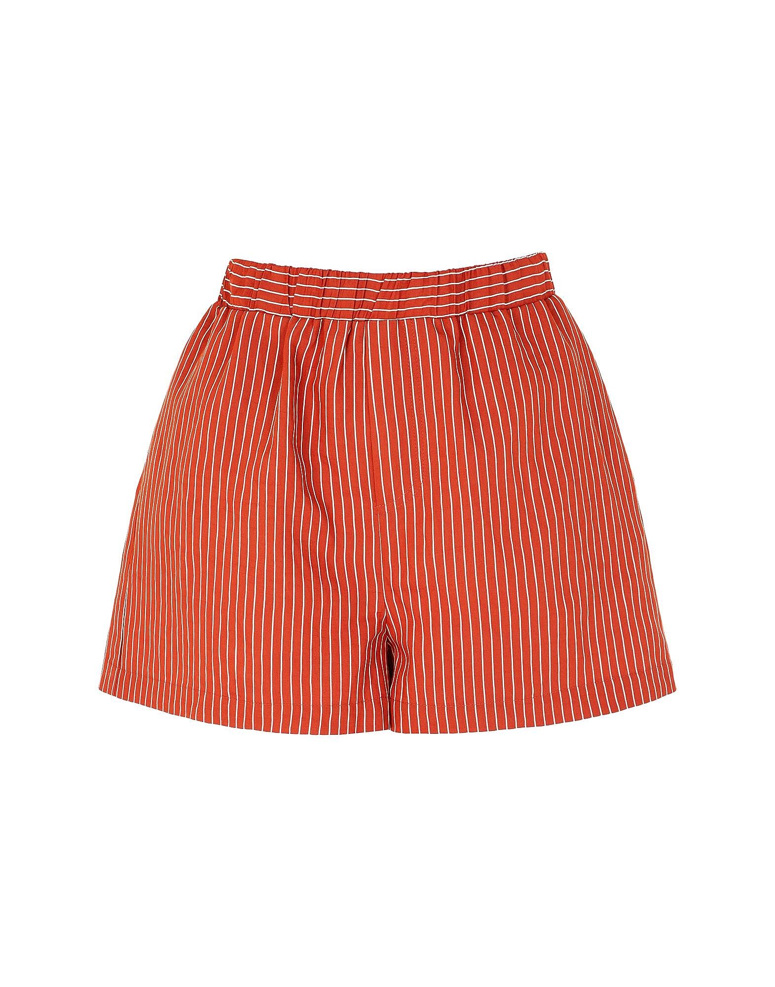 

Шорты Striped Viscose High-Waist Pull-On Short 8 By Yoox, кирпичный