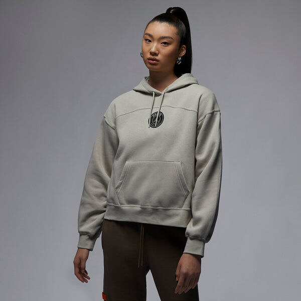 Толстовка (WMNS) Air Jordan x Paris Saint-Germain Hoodie Asia Sizing 'Stone', цвет stone/magma orange — фото 2