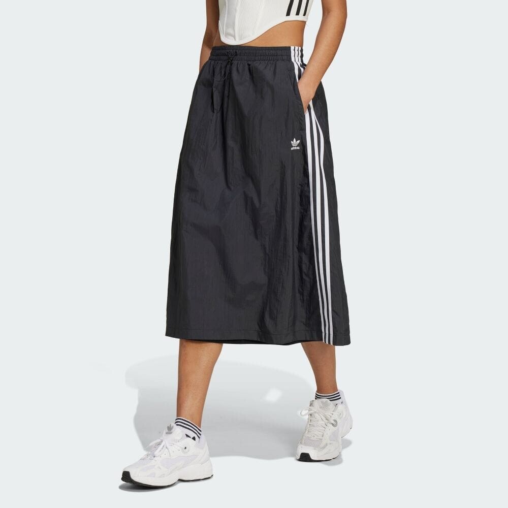 

Юбка Adidas three stripes long skirt, черный