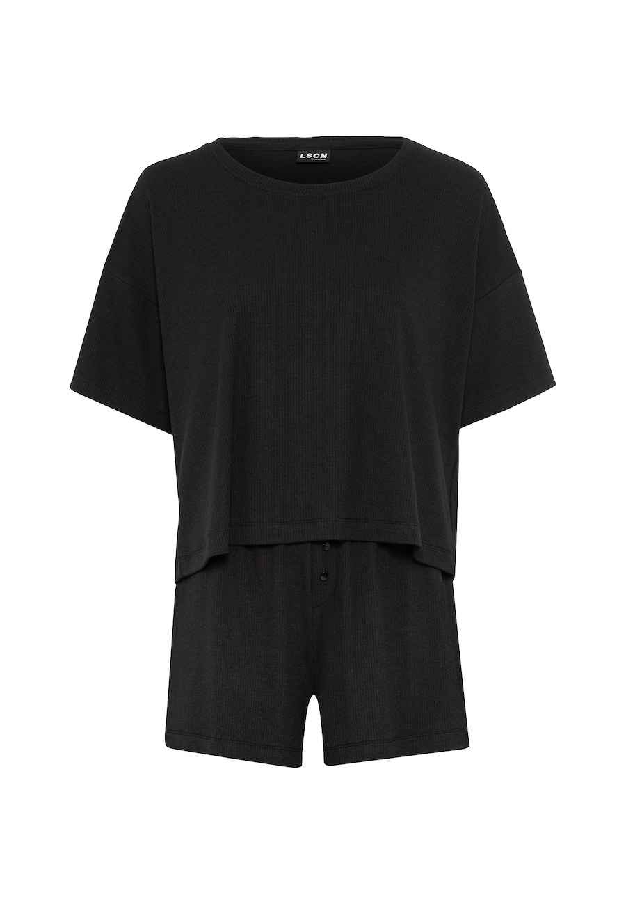 

Короткий пижамный комплект LSCN by LASCANA, черный
