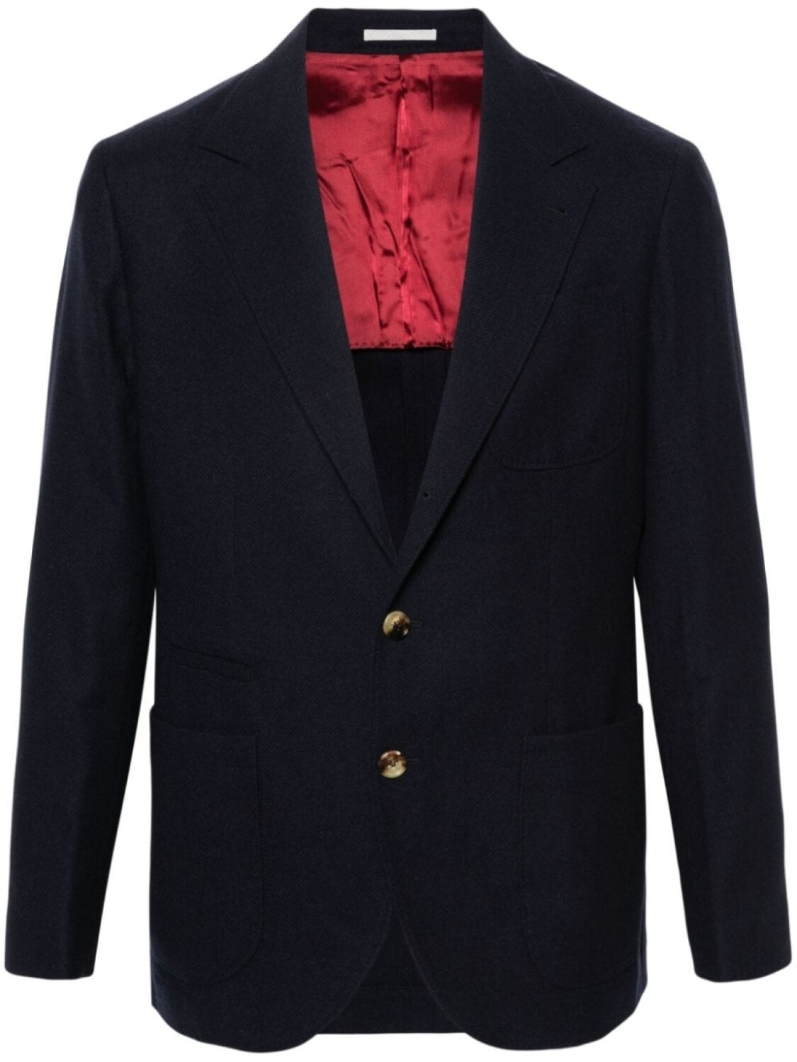 

Brunello Cucinelli однобортный пиджак из смесовой шерсти, синий