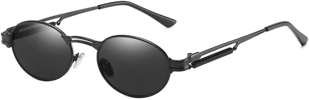 

Классические готические солнцезащитные очки в стиле стимпанк для мужчин и женщин, винтажная круглая металлическая оправа, защита от УФ-излучения UV400 VFDHN, C1